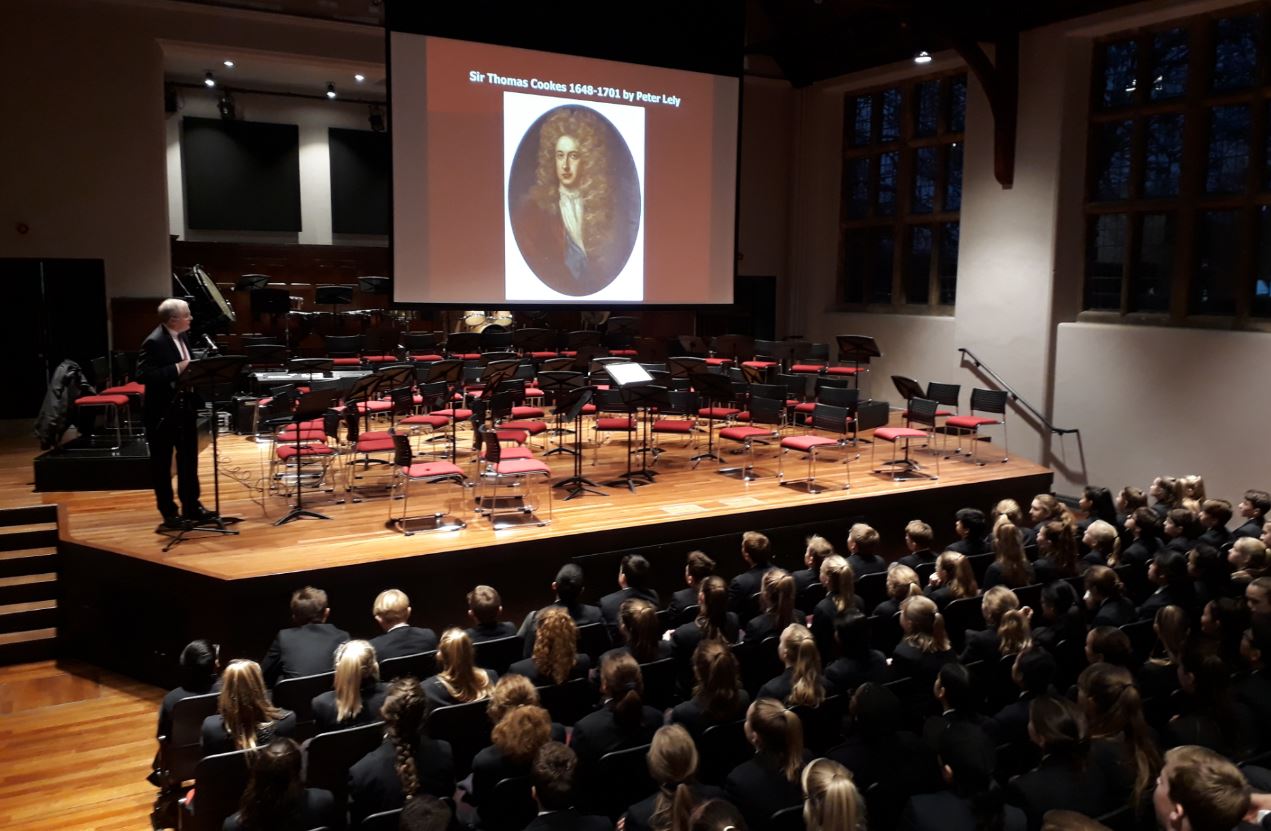 Routh Concert Hall set up for a Lecture